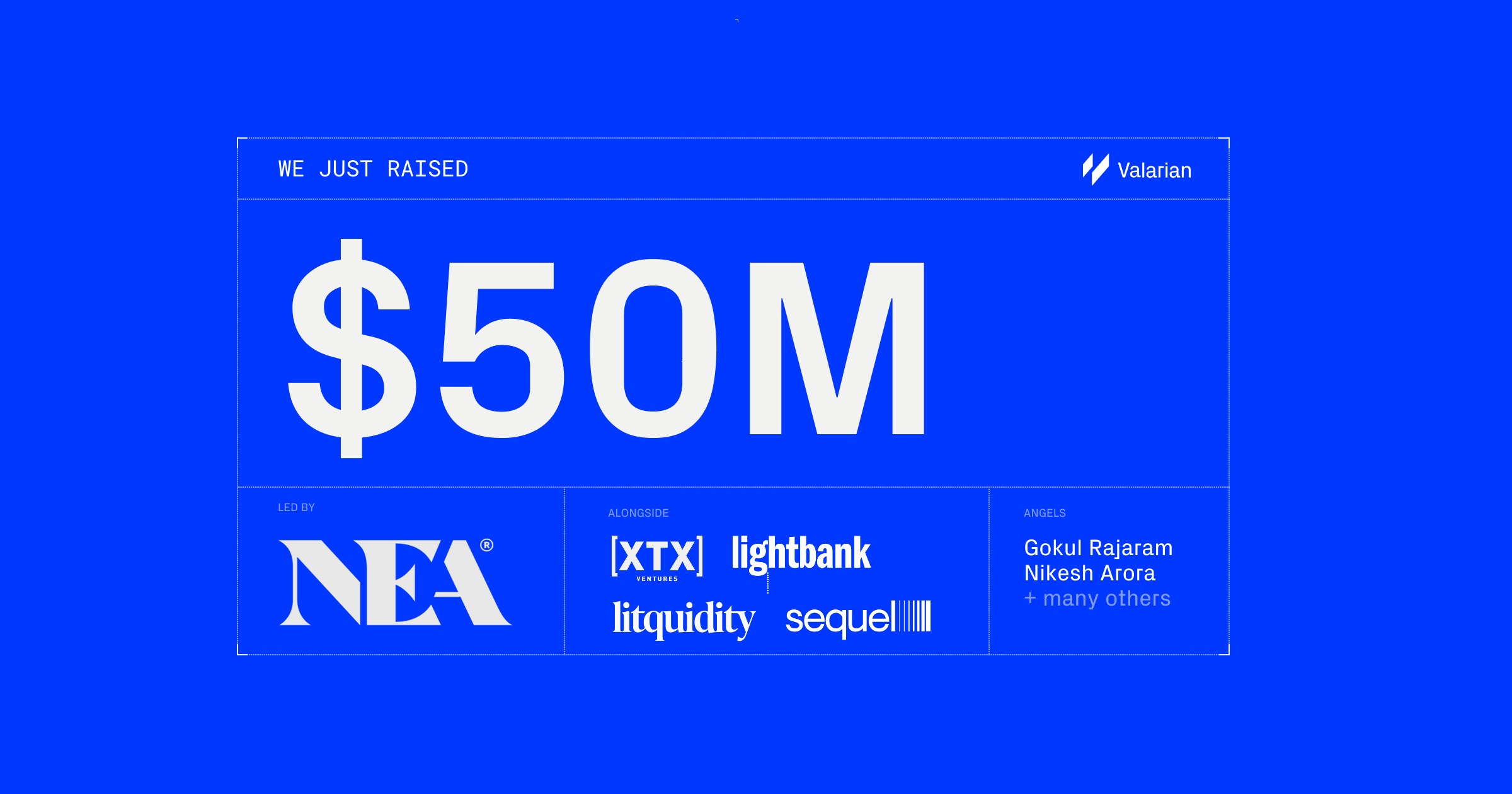 Valarian raises $50M Series A led by NEA